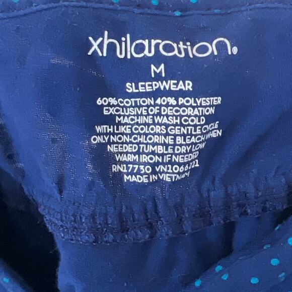 Xhilaration Sleepwear Medium Navy Blue Polka Dot Top - Picture 4 of 5